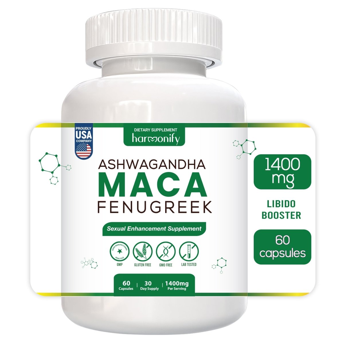 Maca & Fenugreek Sexual Enhancement Supplement - HARMONIFY - Maca & Fenugreek Sexual Enhancement Supplement - 027 - HRF - MacaBlendSupplement - HARMONIFY - Supplement - 850056258753